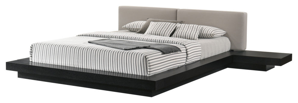 Modrest Tokyo Contemporary Black and Gray Platform Bed, Queen