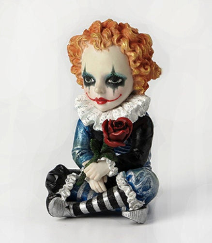 Cosplay Kids- Jester Holding A Rose Statue