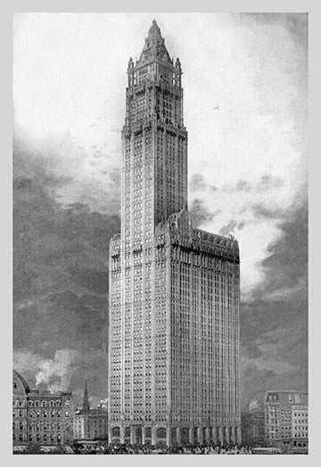 Woolworth Building- Gallery Wrapped Canvas Art 28" x 42"