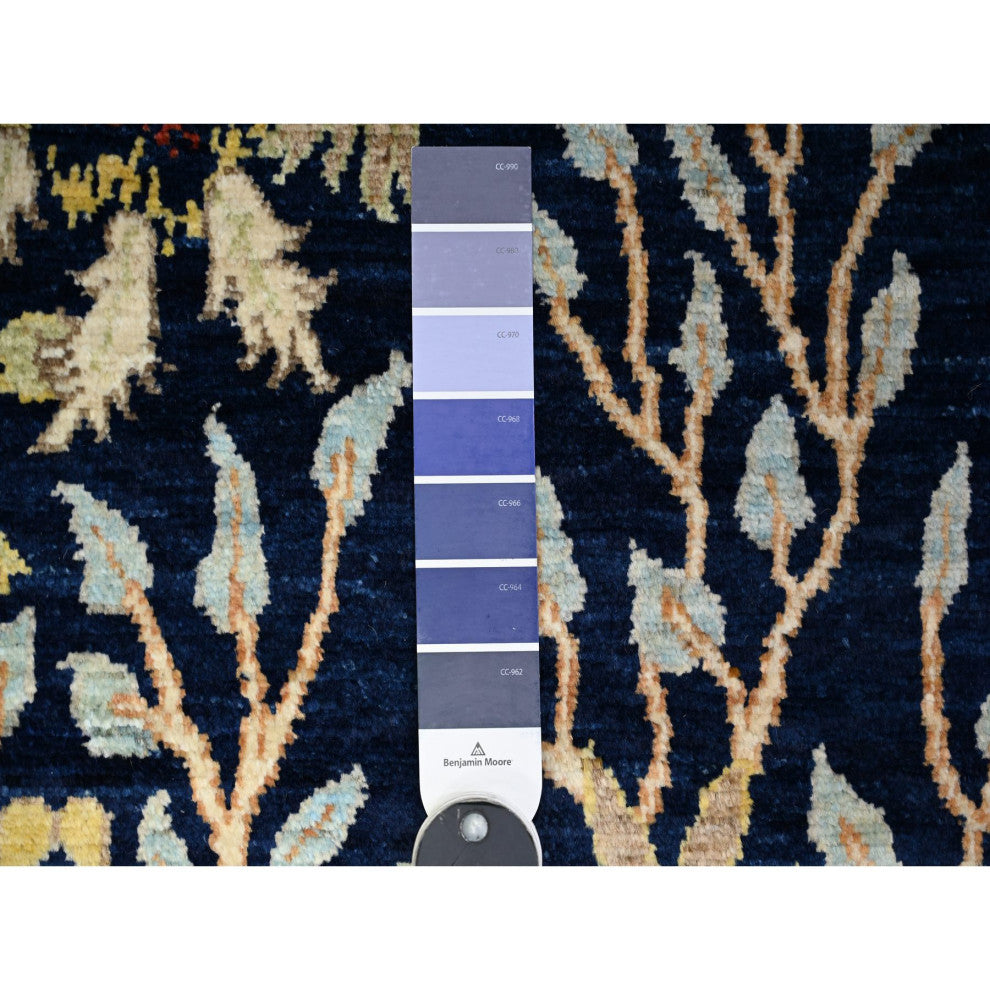 Wool Hand Knotted Bird of Paradise Peshawar Soft Wool Oriental Rug, 3'11"x5'7"