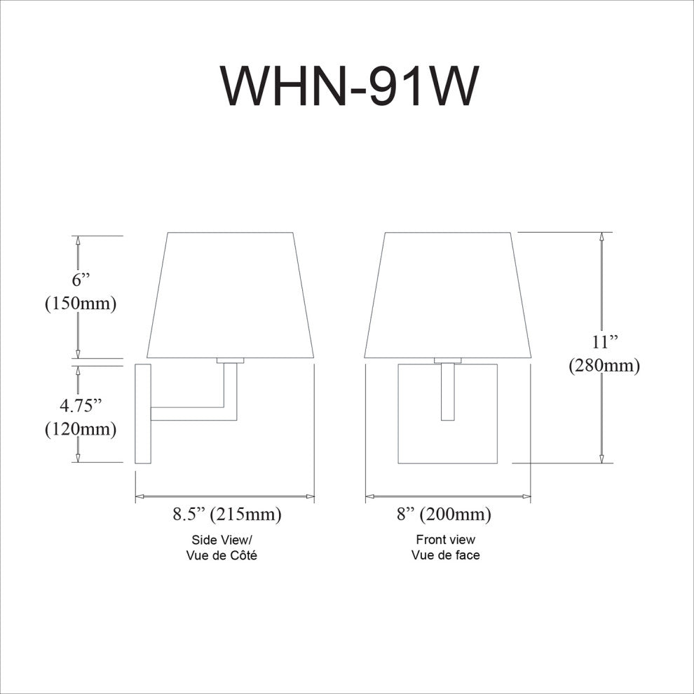 1 Light Incandescent Wall, Sconce Polished Chrome with White Shade