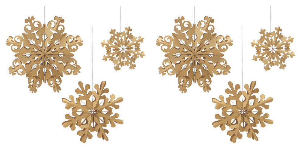 Paper Snowflake Ornament, Set of 6