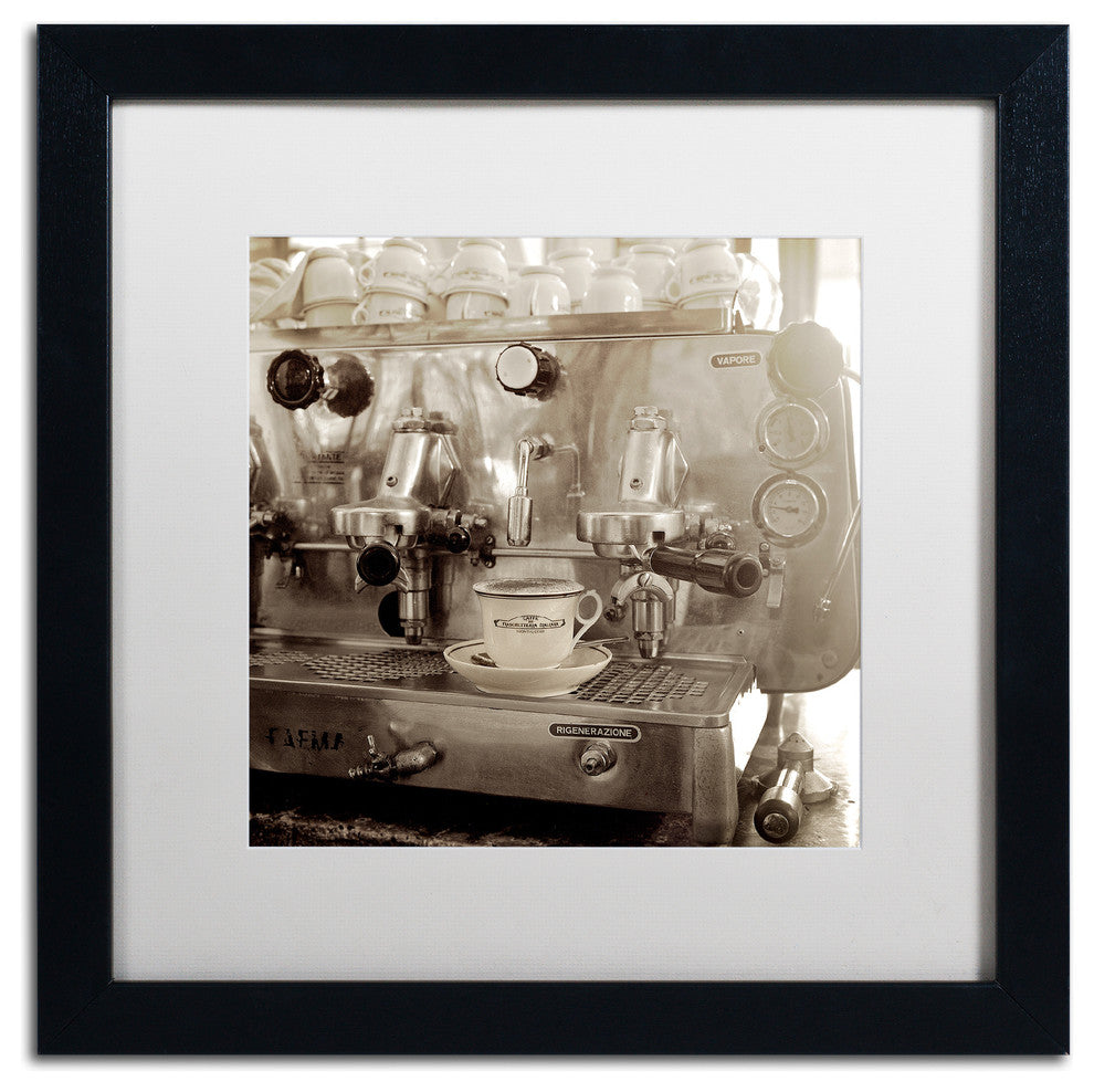 Alan Blaustein ''Tuscany Caffe I'' Art, Black Frame, White Mat, 16x16