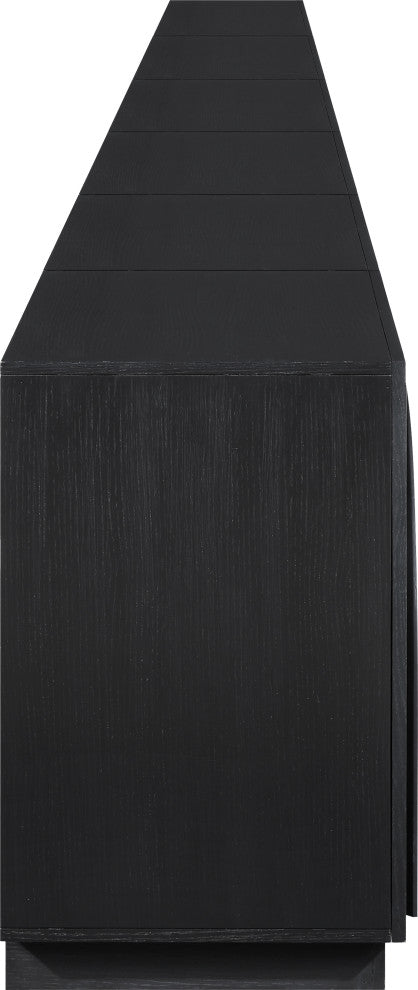 Navona Oak Veneer Sideboards / Buffet, Black, 6pc