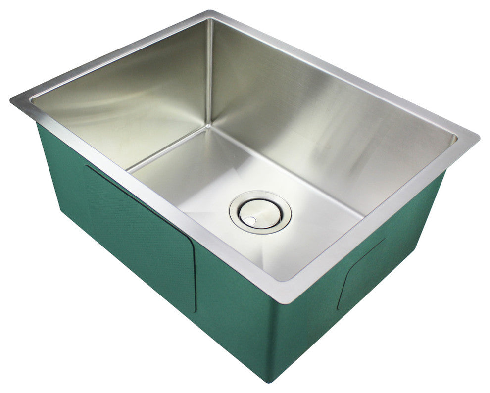 Transolid Diamond Titan Stainless 24" Undermount Kitchen Sink, Stainless Steel