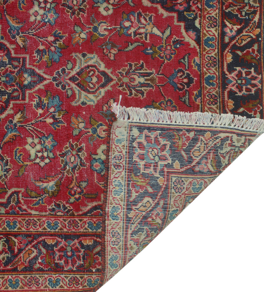 Vintage Distressed Ruby Red Runner