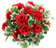 Faux Rose Buds Holly Leaf Filler Mixed Flower Bush