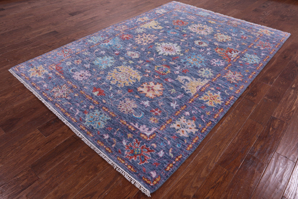 Turkish Oushak Handmade Wool Rug 6' 4" X 9' 3" - Q13380