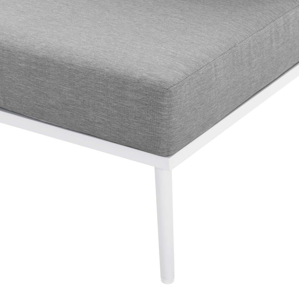 Stance 3 Piece Outdoor Patio Aluminum Outdoor Patio Aluminum Set, White Gray