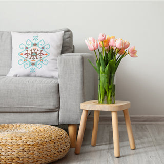 Southwest Medallion Decorative Throw Pillow, Light Blue, 16"x16"