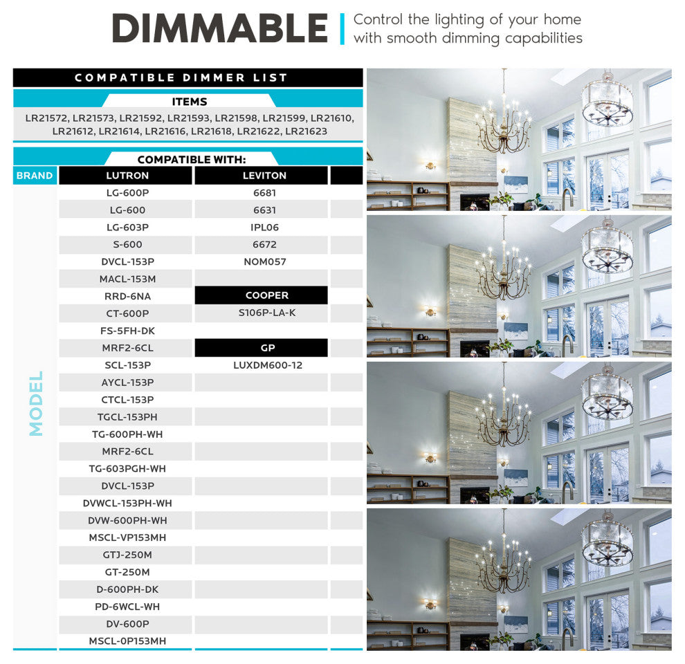 Luxrite 100W Candelabra LED Light Bulbs B11 5000K 800LM E12 16-Pack