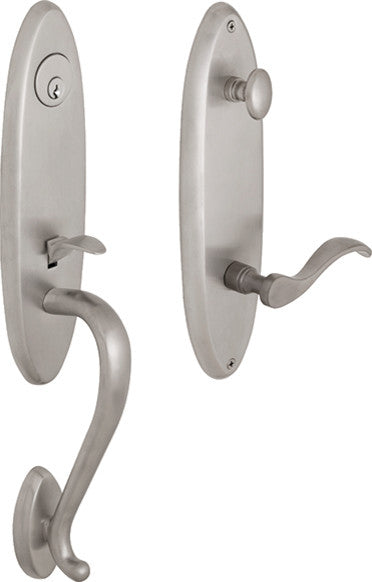 Rockwell Premium Solid Brass Entry Door 200 Series Handleset, Brushed Nickel