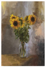 Lois Bryan 'Five Sunflowers' Canvas Art, 19"x12"