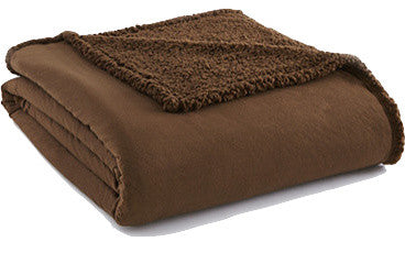 Micro Flannel Sherpa Blanket, Chocolate, King