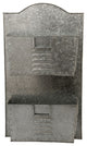 Benzara BM03179 Galvanized Metal Two Tier Wall Pocket Organizer, Gray