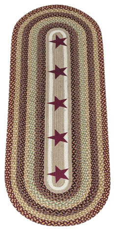 Burgundy Stars Oval Patch 2'x6'