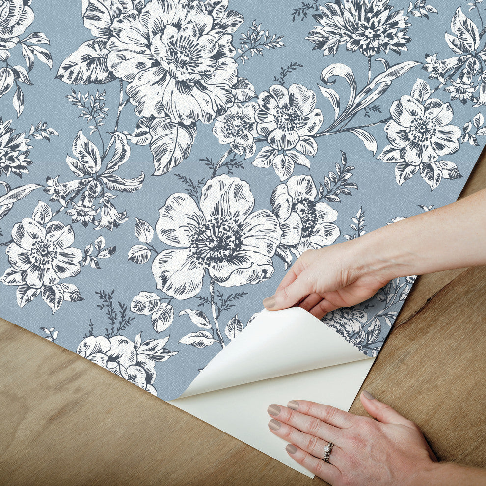 Blue Winifred Peel & Stick Wallpaper