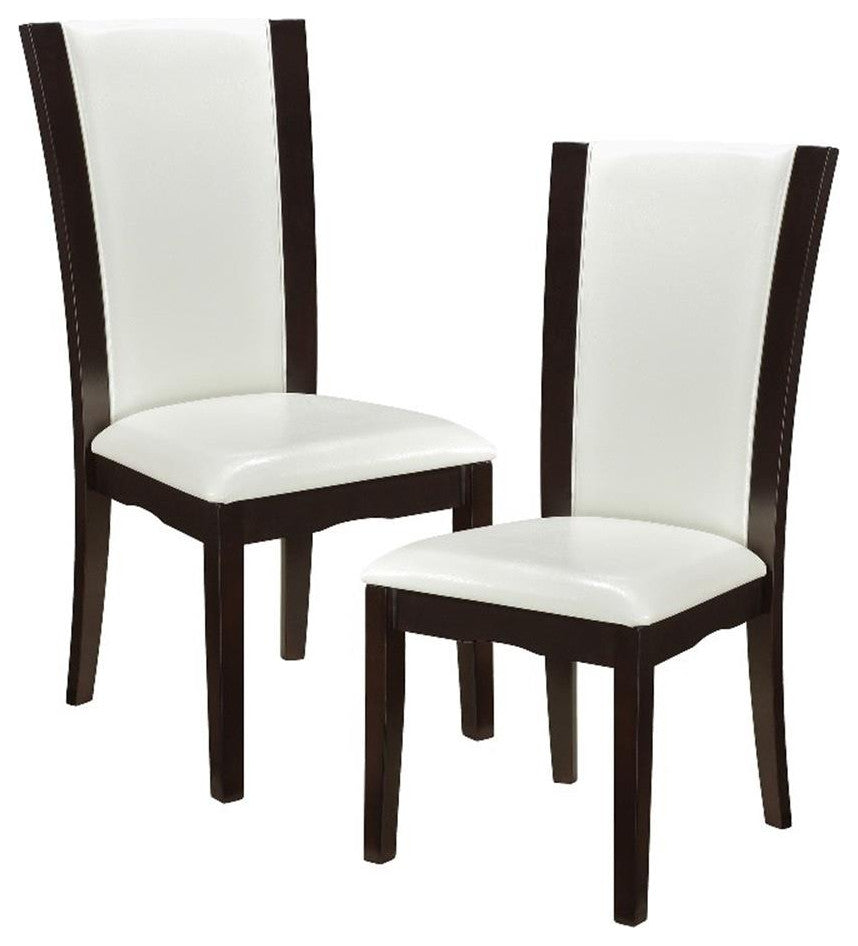 Lexicon Wood and Faux Leather Dining Room Side Chair in Espresso (Set of 2)