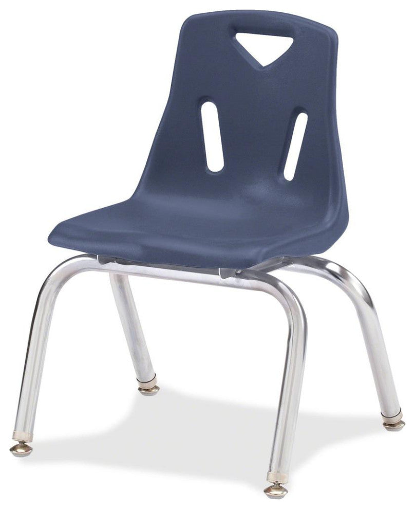 Berries Stacking Chair, Steel Frame, 4-Legged Base, Navy