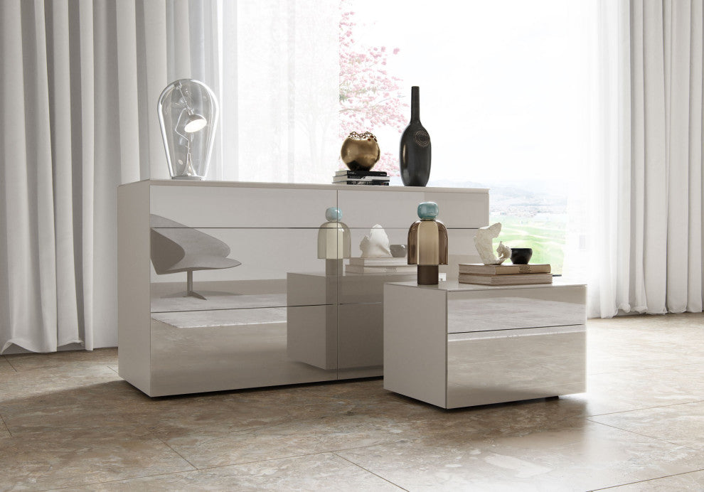 Bedford Nightstand, Glass, Chateau Gray Glass