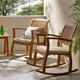 GDF Studio Sadie Outdoor Acacia Wood Rocking Chairs with Cushions, Set of 2