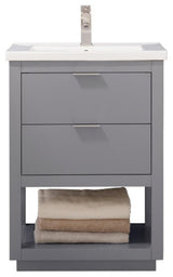 Design Element Klein 24" Modern Single Sink Vanity, Gray