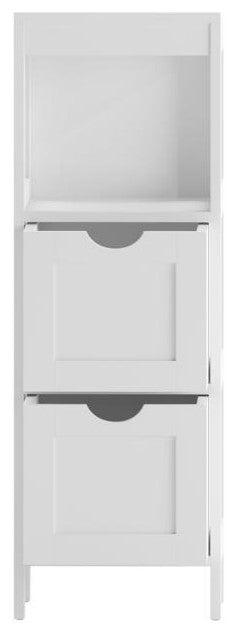 Dune Farmhouse Bathroom Storage Organizer, White