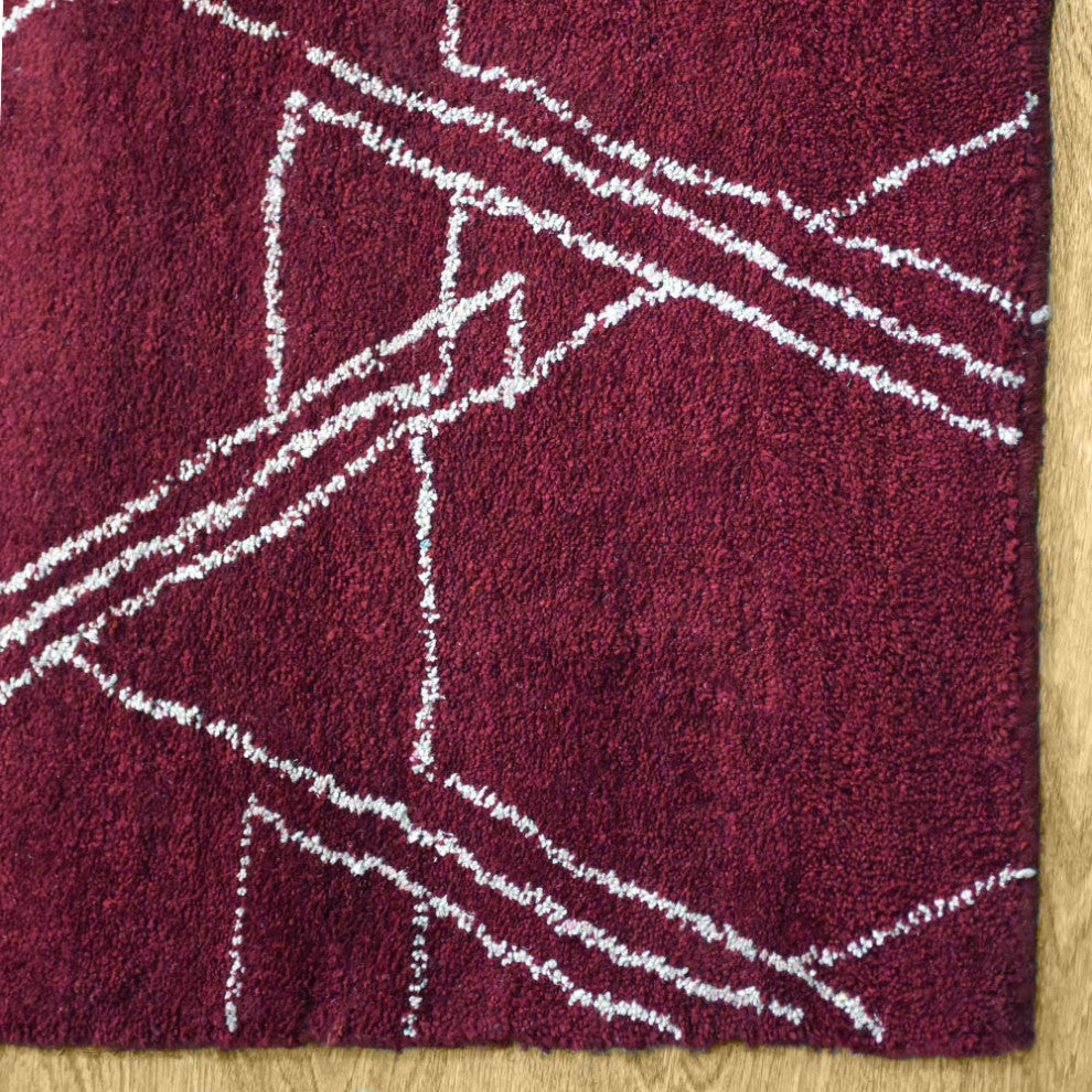 HAND KNOTTED LOOM SILK ECO-FRIENDLY RUGS-8'x10',Rectangle,Red Beige,Contemporary