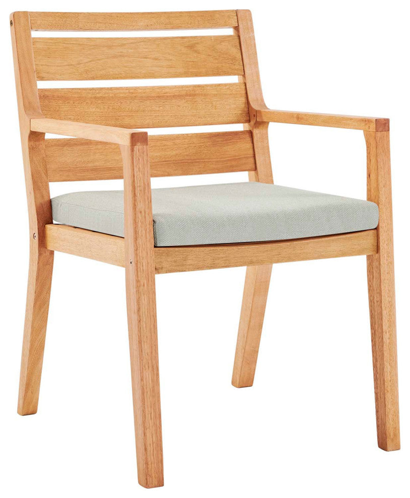 Portsmouth Karri Wood Outdoor Patio Dining Armchair Natural Taupe