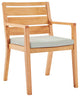 Portsmouth Karri Wood Outdoor Patio Dining Armchair Natural Taupe
