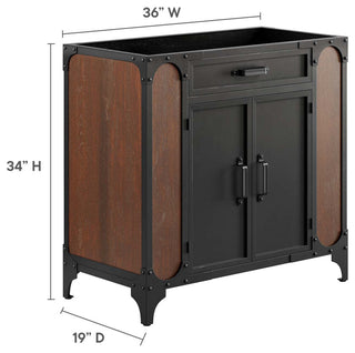 Steamforge 36" Bathroom Vanity Cabinet (Sink Basin Not Included) - Black Walnut