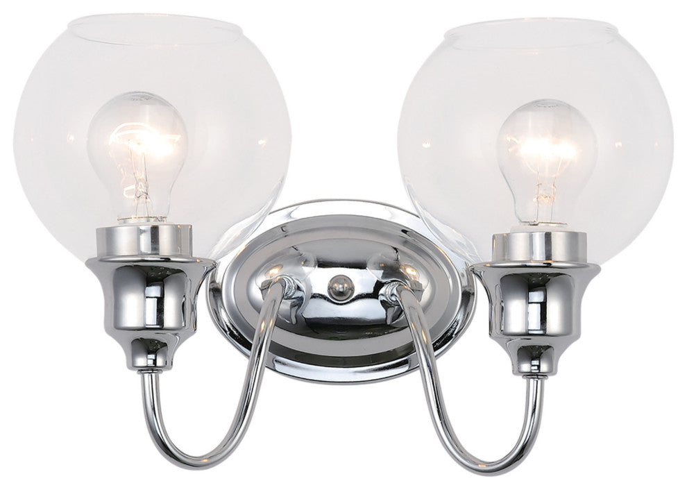 Maxim 1112 Ballord 2 Light 14"W Bathroom Vanity Light - Polished Chrome