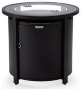 LeisureMod Walbrooke Patio Round Tank Holder, Black