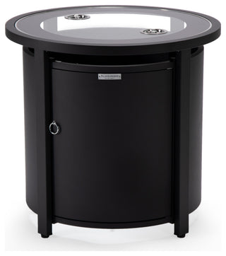 LeisureMod Walbrooke Patio Round Tank Holder, Black
