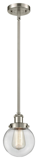 Beacon 1-Light Pendant, Brushed Satin Nickel, Clear