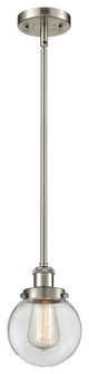 Beacon 1-Light Pendant, Brushed Satin Nickel, Clear