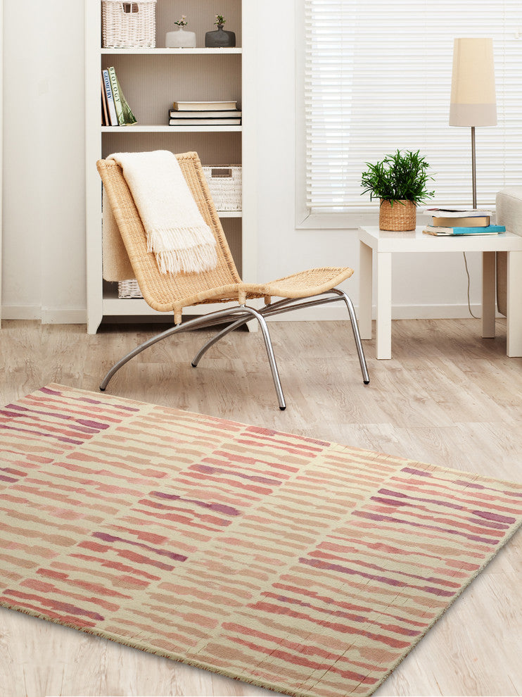 Blush Acacia Contemporary Modern Area Rug, 5'6"x8'6"