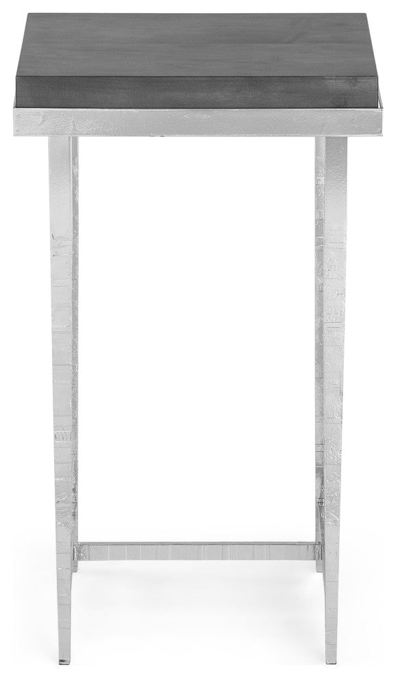 Wick Side Table, Sterling Finish, Maple Grey Accents