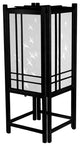 18" Cranes Shoji Lamp, Black With White Cranes