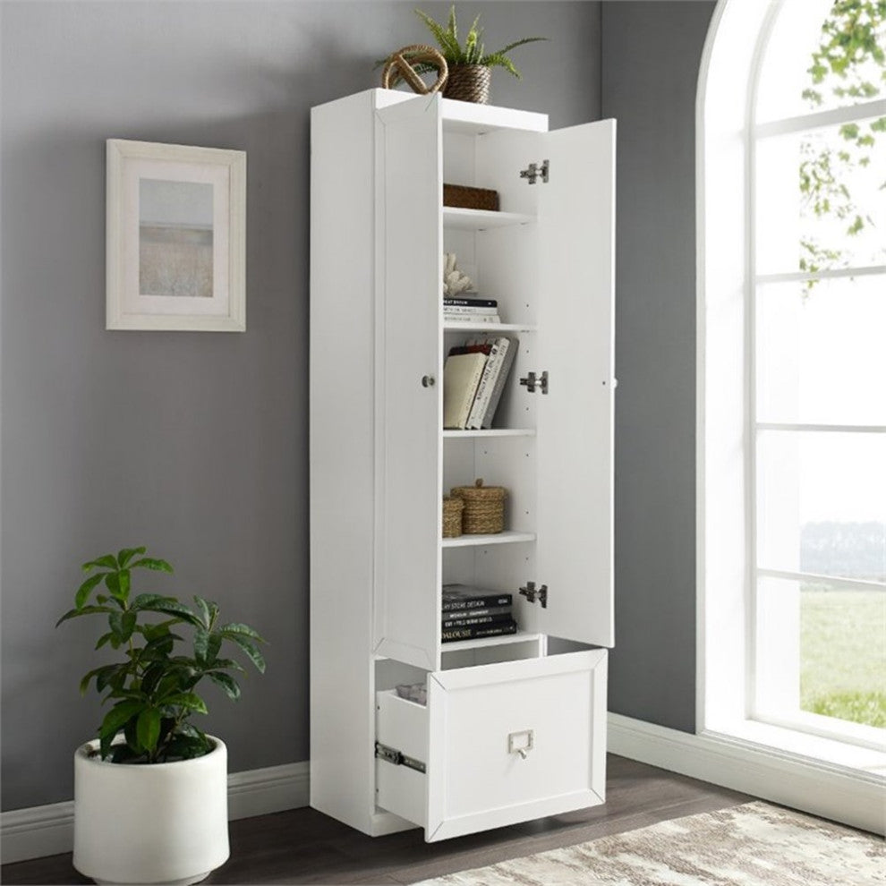 Crosley Furniture Harper Wood Convertible Pantry Closet in White