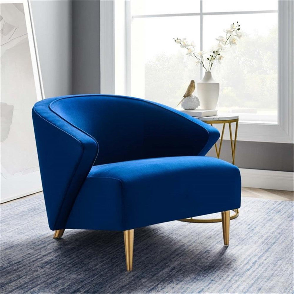 Odyssey Performance Velvet Armchair, Navy