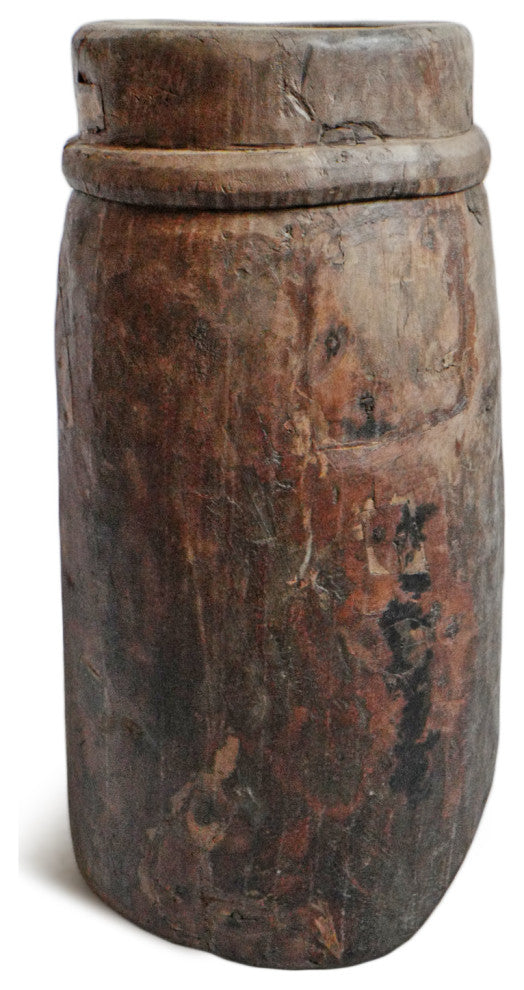 Consigned India Wood Butter Pot