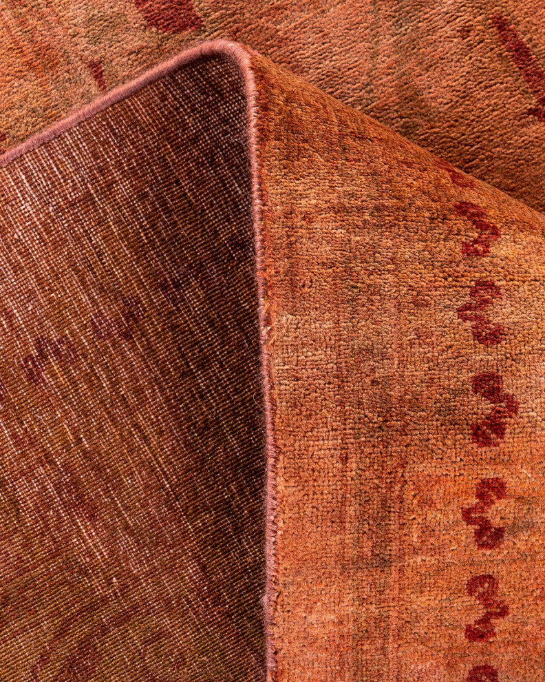 Overdyed, One-of-a-Kind Hand-Knotted Area Rug Brown, 9'3"x11'10"