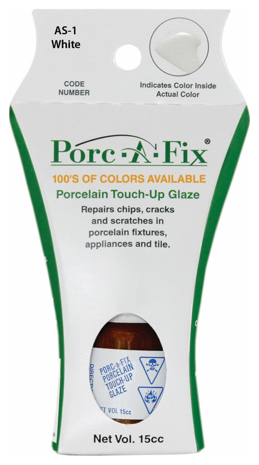 Porc-A-Fix Touch Up Repair Glaze - American Standard - Venetian Pink - AS-10, White as-1