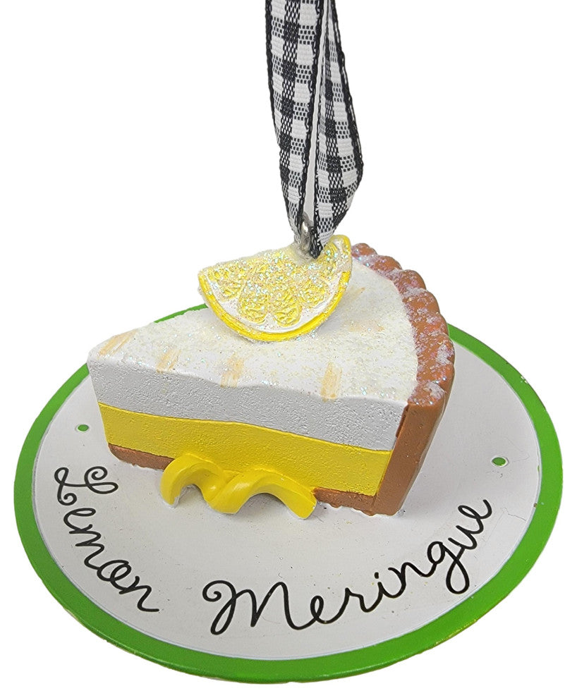 Luxe Lemon Pie Cake Dessert Ornament Vintage Style Food Cake Diner 3 in, Lemon Meringue Pie