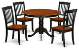 Hlda5-Bch-W 5Pc Round 42"Table And 4 Vertical Slatted Chairs