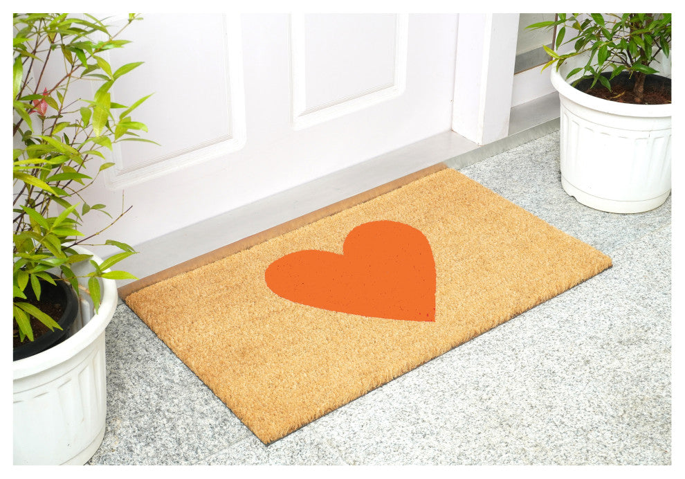 Calloway Mills Orange Heart Doormat, 24x48