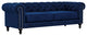 Nativa Interiors London 90" Sofa, Blue, Deep Plush Depth