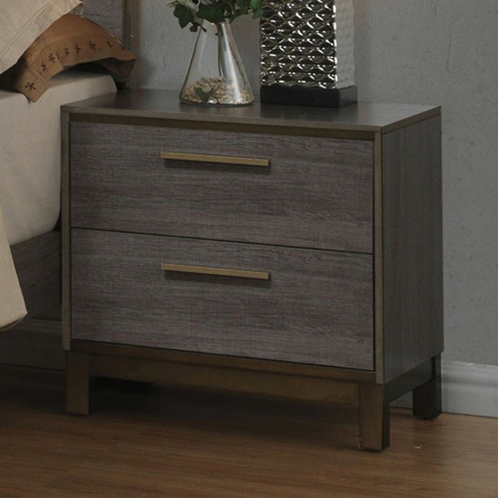 BenzaraBM123878 Manvel Contemporary Style Night Stand, Antique Gray