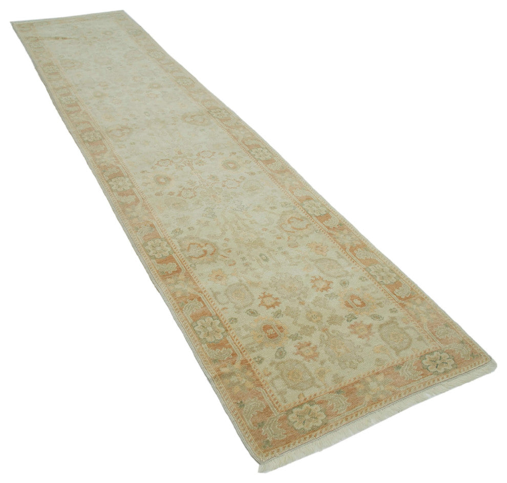 Rug N Carpet - Handmade Oriental 2' 8" x 11' 10" Runner Oushak Area Rug